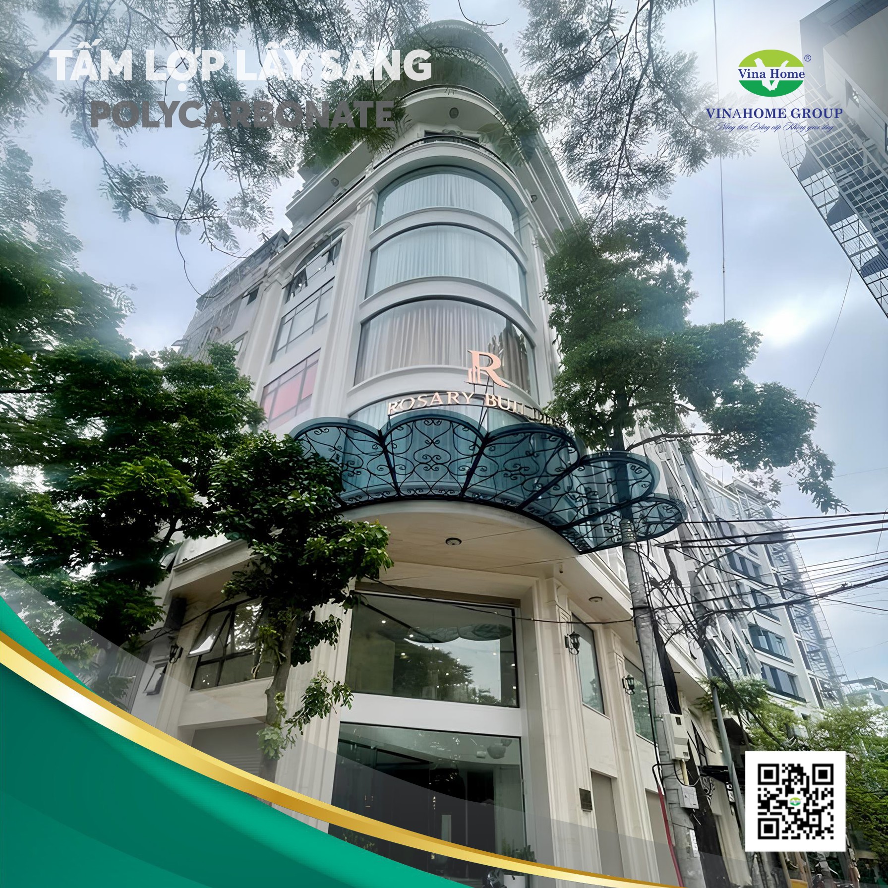 Công trình mái Polycarbonate ghi xám