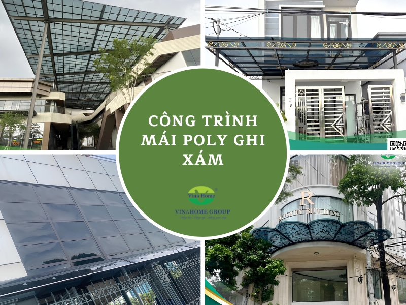 Bền đẹp vượt thời gian với công trình mái Polycarbonate ghi xám