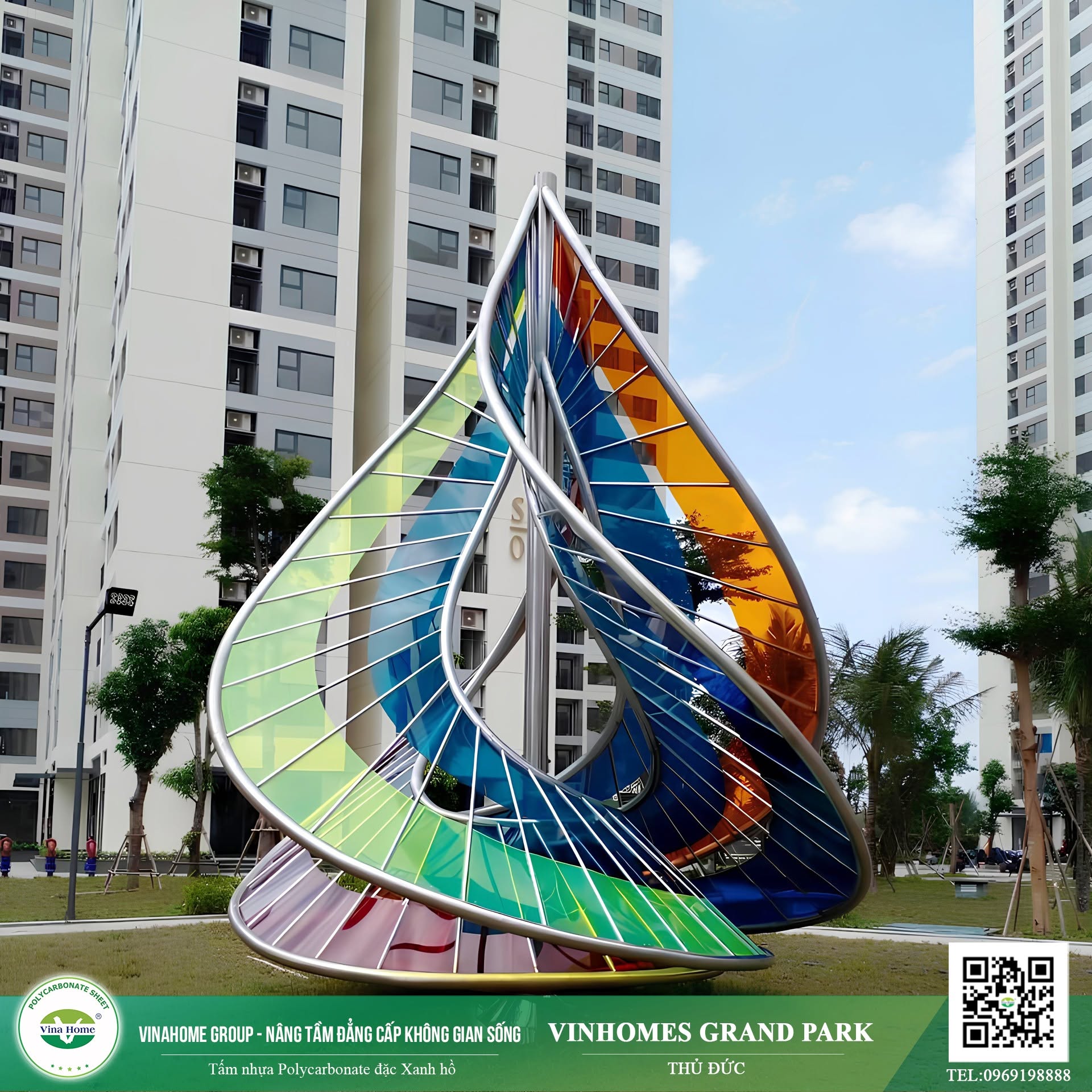 Công trình Polycarbonate nhiều màu