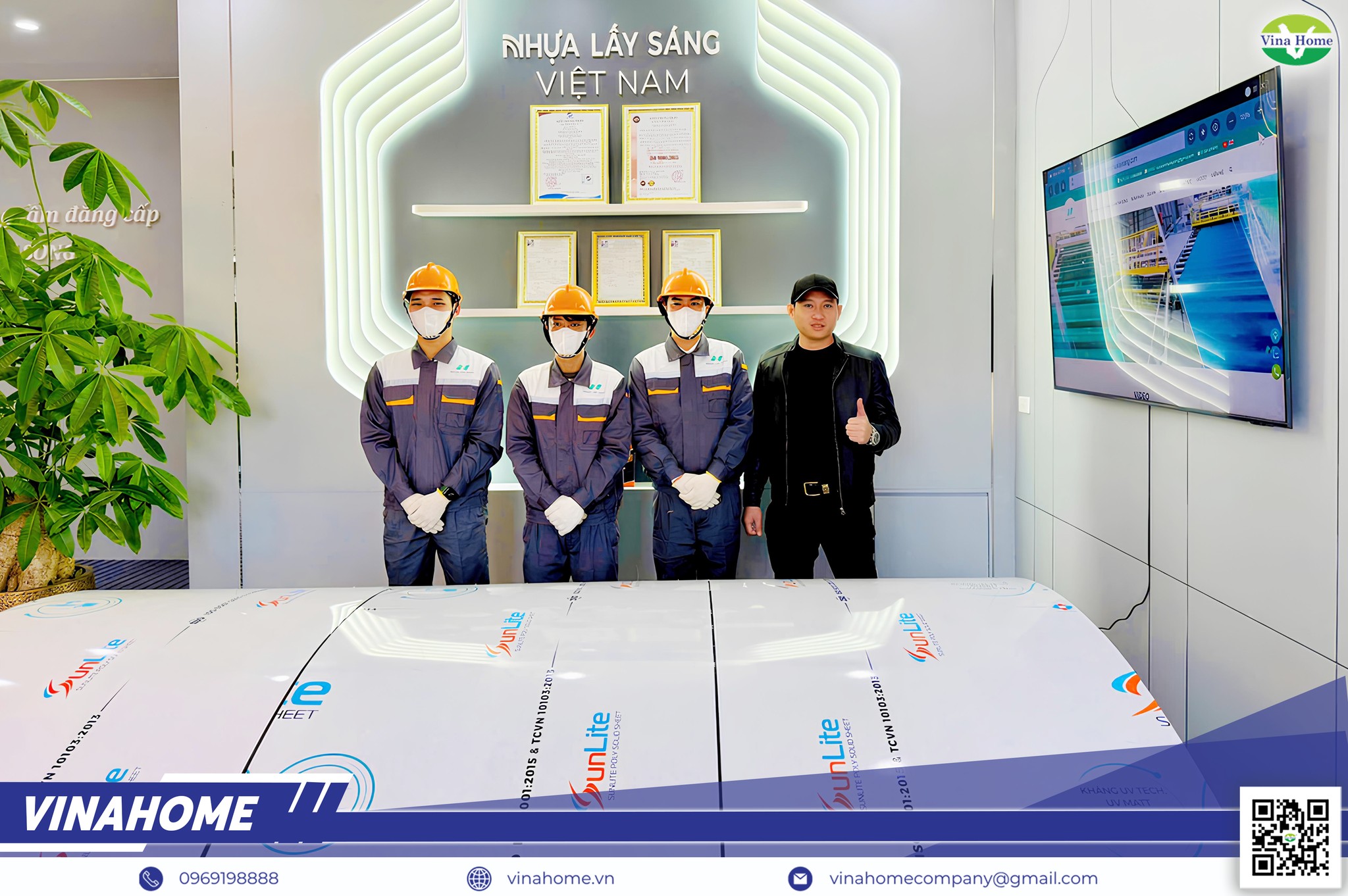 Vinahome thi công mái nhựa Poly