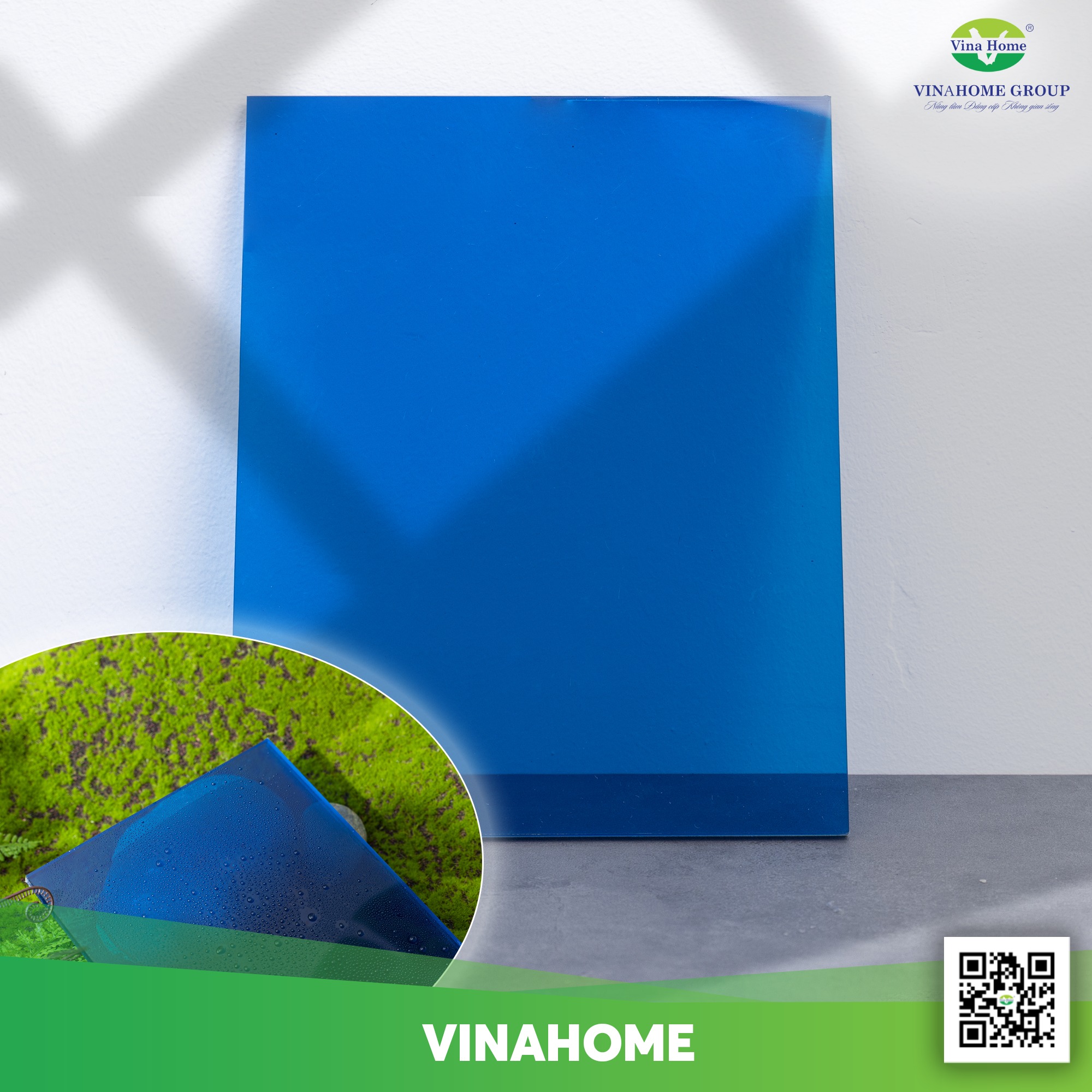 Màu tấm Polycarbonate xanh hồ