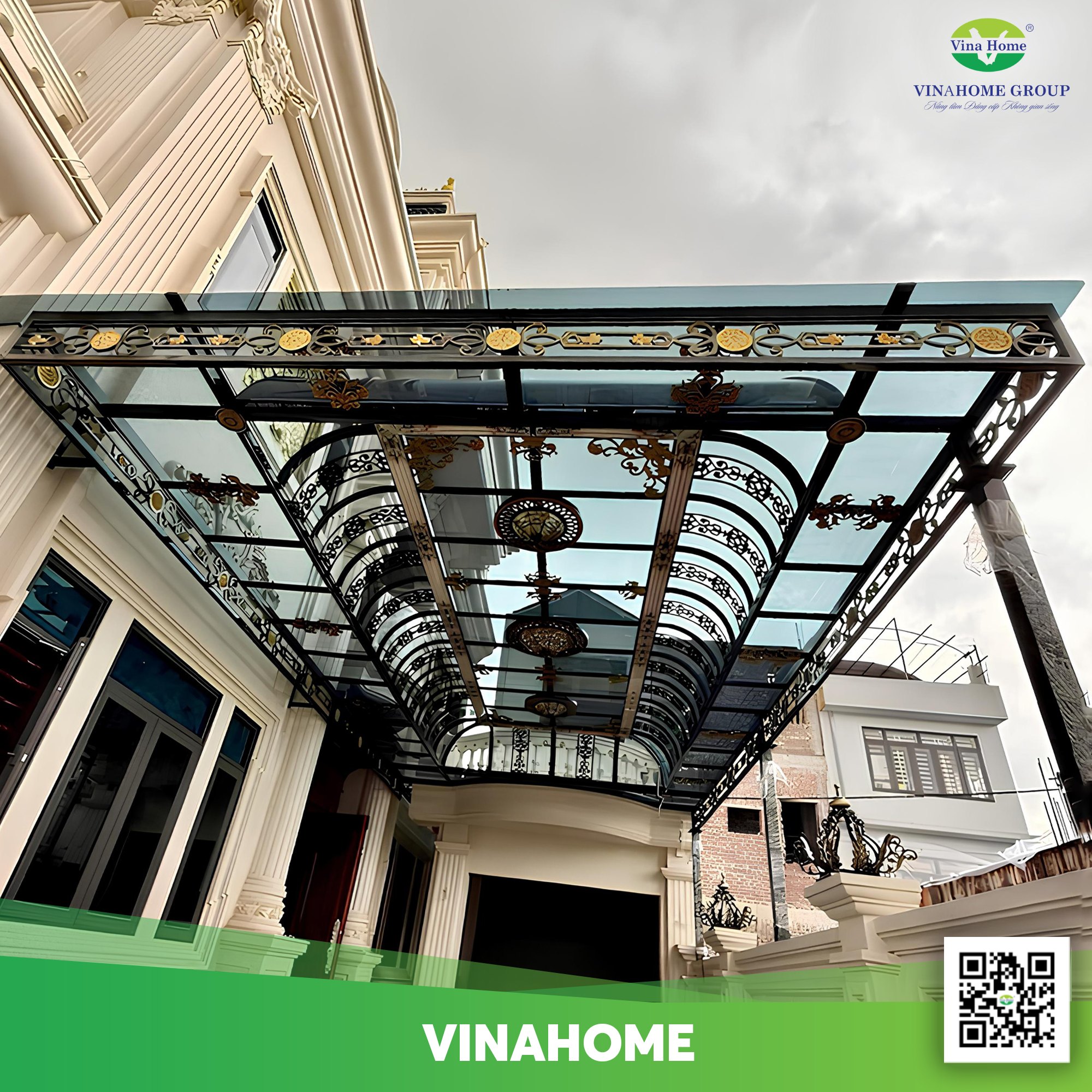 Công trình mái nhựa Poly xám