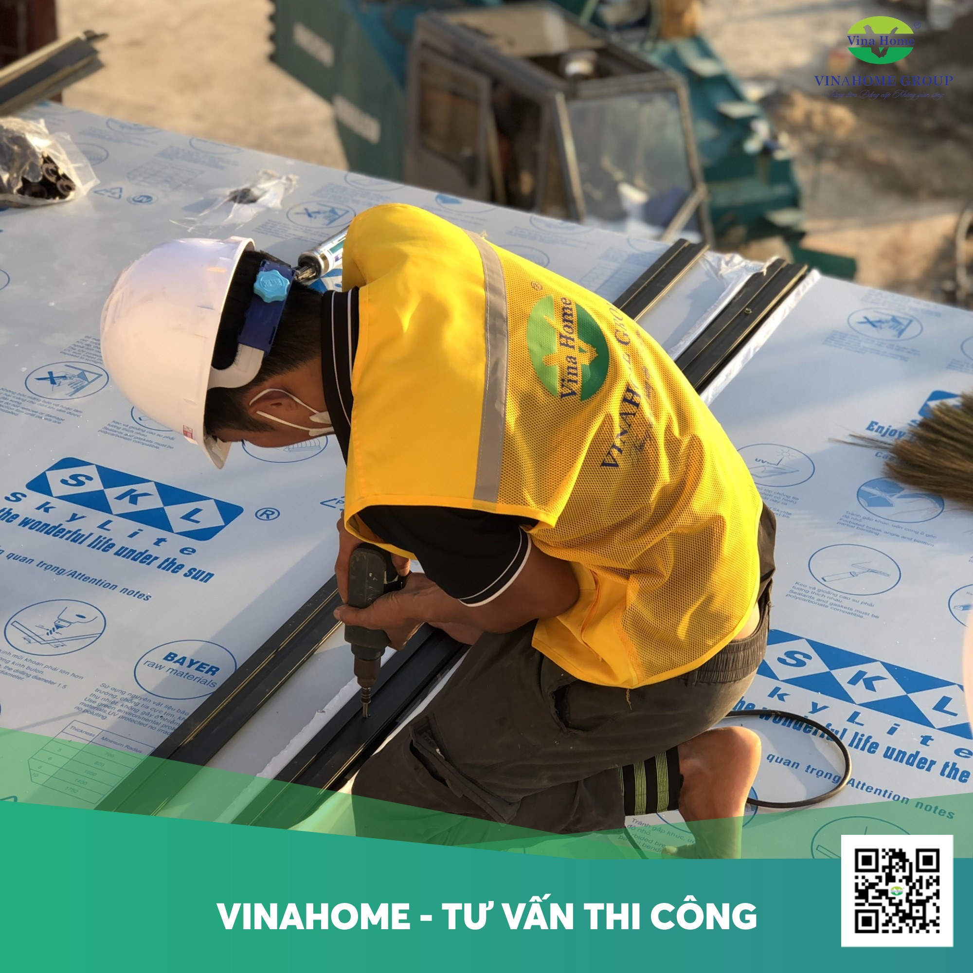Vinahome thi công mái nhựa poly