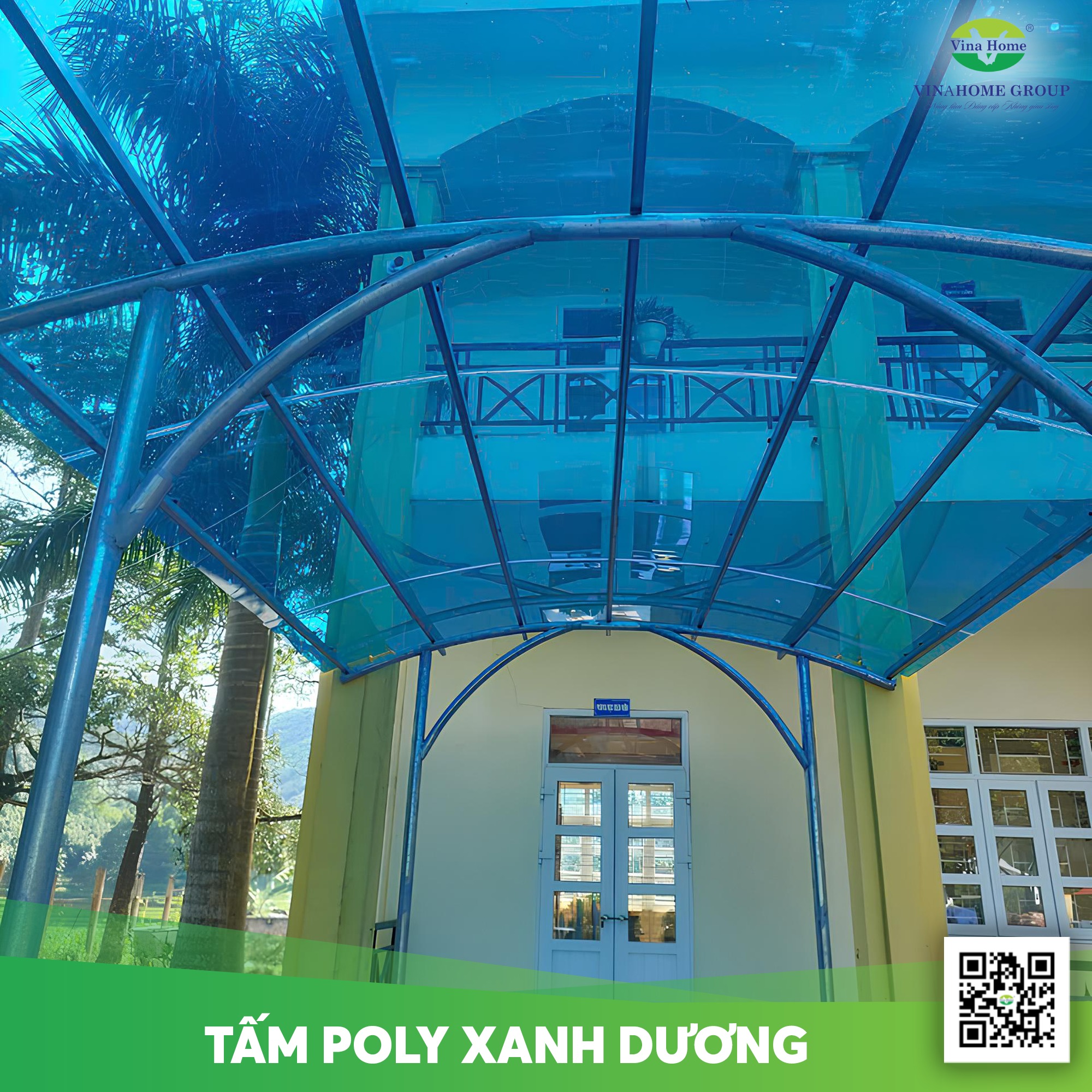 Vinahome thi công tấm nhựa lấy sáng Poly