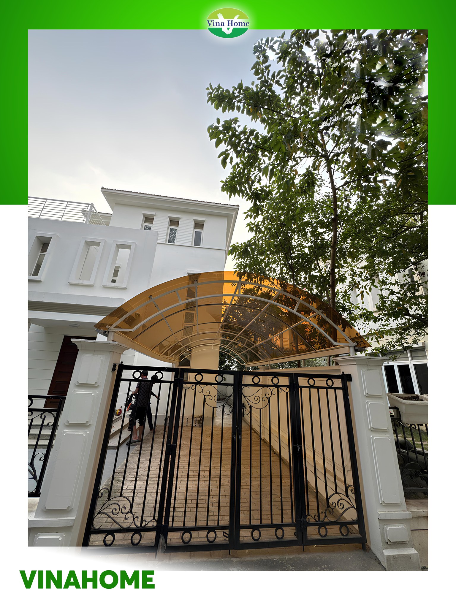 Mái lấy sàng Polycarbonate màu nâu