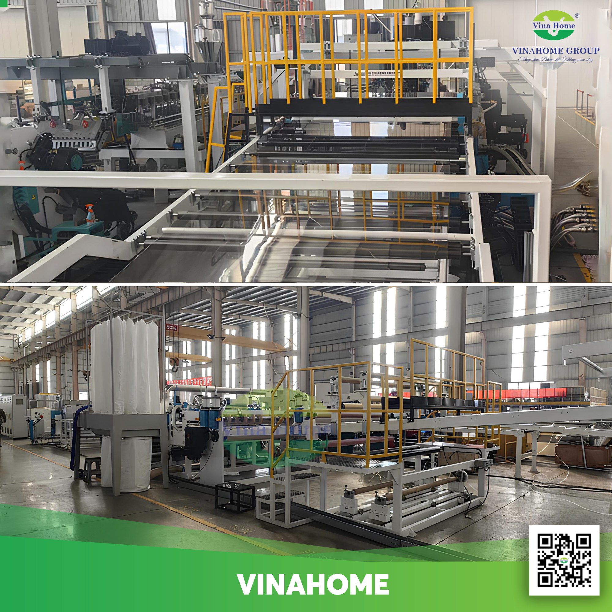 Máy móc hiện đại sản xuất tấm lợp lấy sáng