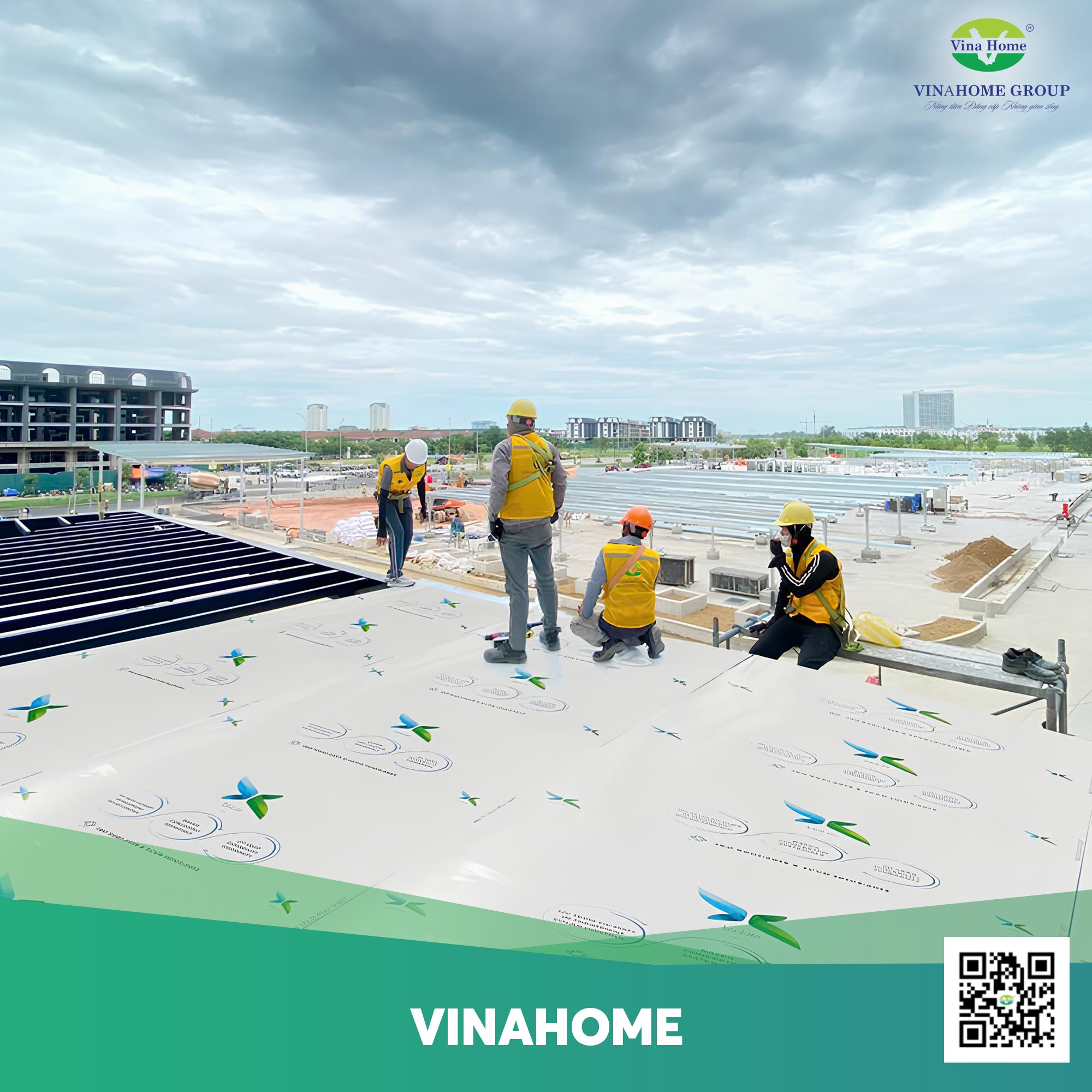 Vinahome thi công dự án mái lợp Poly