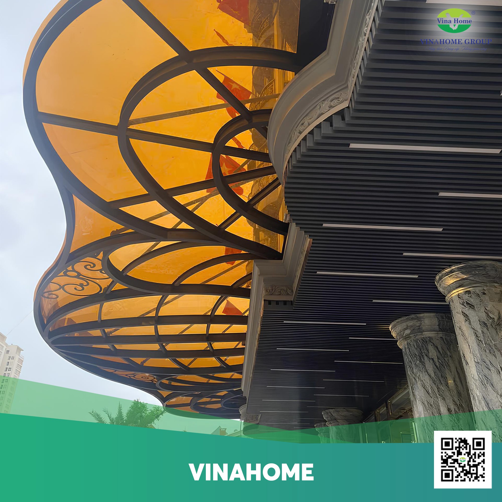 Mái hiên màu nâu