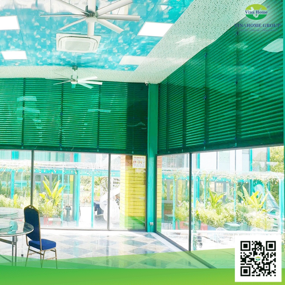 Công trình tấm polycarbonate màu xanh lá