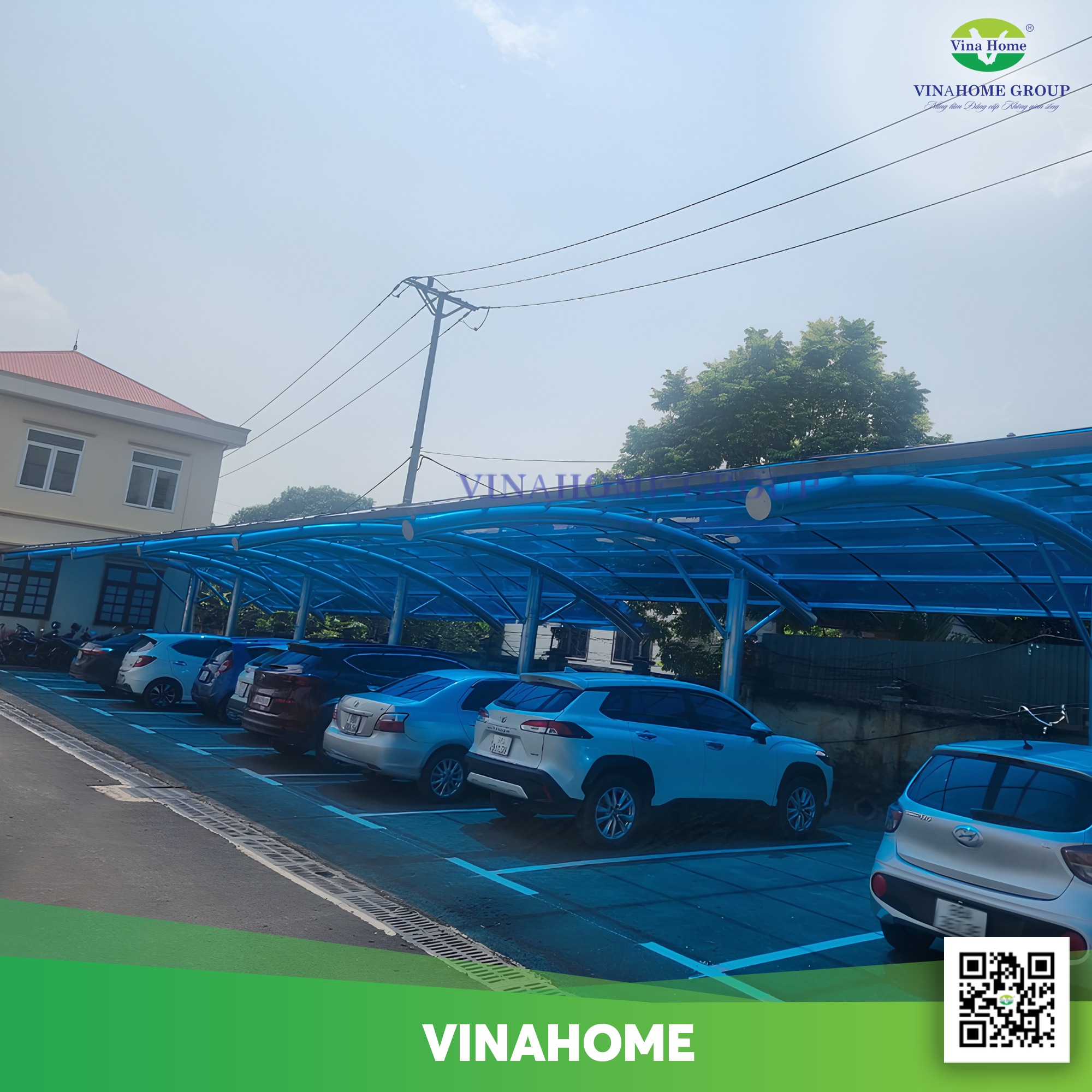 Mái che bãi đỗ xe Poly